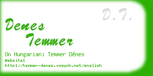 denes temmer business card